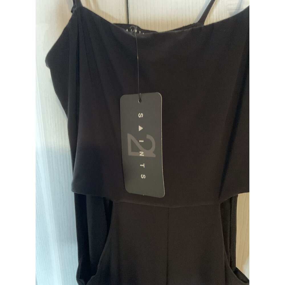 21 Saints Black Jumpsuit‎ Black Stretch Side Cutout Spaghetti Strap Jumpsuit XS - Picture 3 of 4